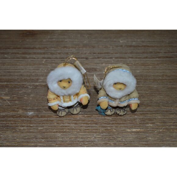 Enesco Cherished Teddies Eskimo Ornaments Christmas Holiday Fish Bear Hanging - Picture 1 of 11